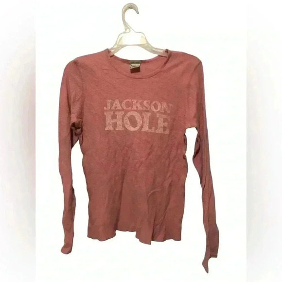 Y2K Old Navy Tiny Fit Jackson Hole Pink Thermal Top Size Large - Picture 1 of 2